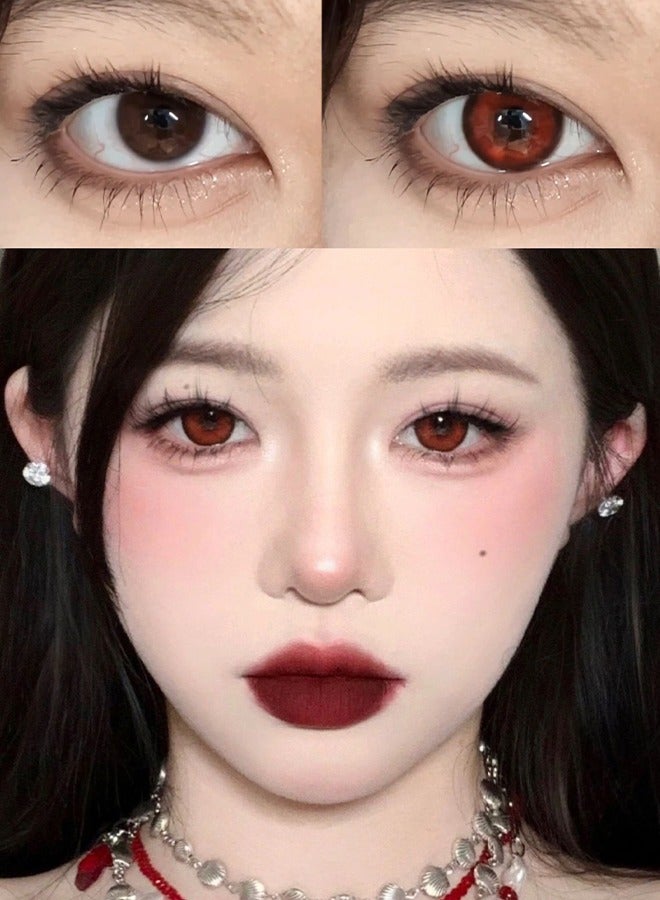 Mill creek color contact lenses 14.2MM hydrogel lenses can be used for 12 months 1 pair of 2 red glasses - Image 3