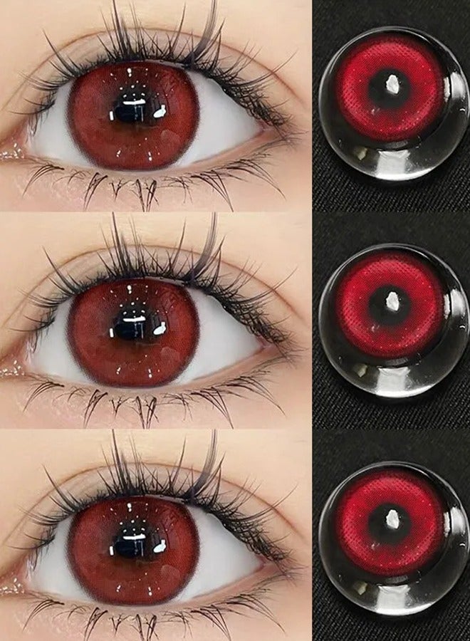 Mill creek color contact lenses 14.2MM hydrogel lenses can be used for 12 months 1 pair of 2 red glasses - Image 2