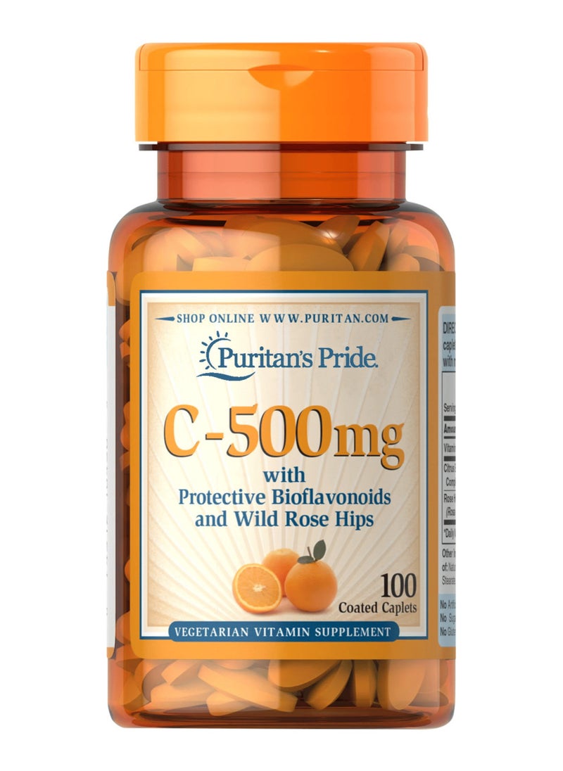 Puritan's Pride Puritan's Pride Vitamin C 500 mg – 100 Caplets for Daily Immune & Antioxidant Support 