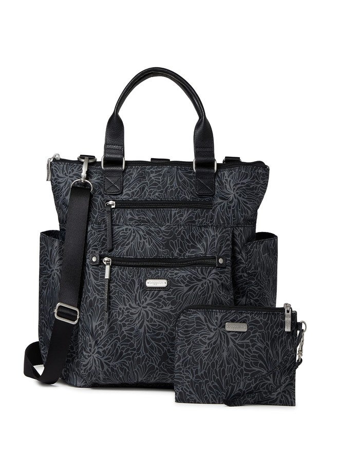 Baggallini 3-in-1 Convertible Backpack Tote Handbag - 15x12" Lightweight Travel Bag w/ RFID Phone Wristlet - Image 1