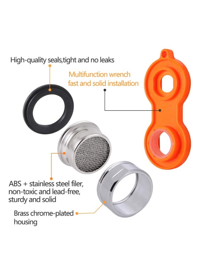 OSHIMA 8 PCS Faucet Aerator, Sink Faucet Extender, Water Saving Kitchen Bathroom Sink Aerator, Tap Parts Replacement Parts, 15/16-Inch Male Threads for Kitchen & Bathroom Faucets - Image 2