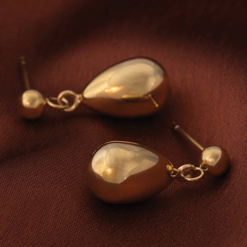 PALMONAS 18k Gold Tone Plated Tear Drop Earrings
 for Women - Image 2