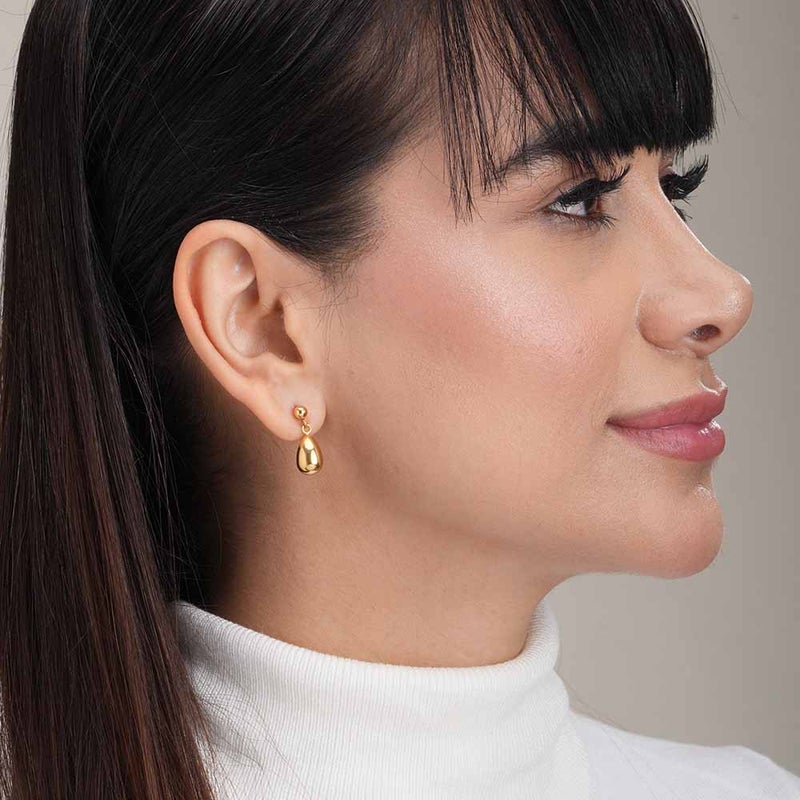 PALMONAS 18k Gold Tone Plated Tear Drop Earrings
 for Women - Image 4