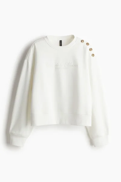 اتش اند ام Button-Detail Sweatshirt