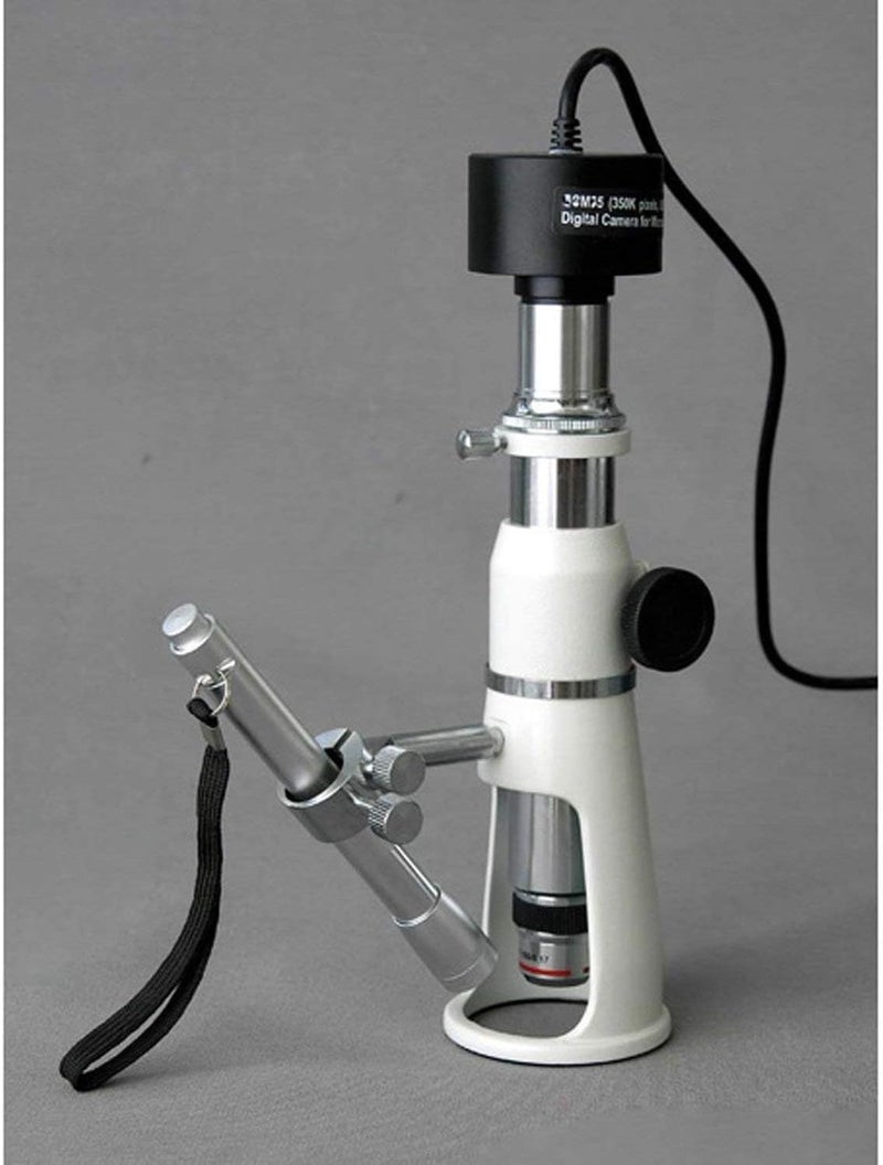 AmScope AmScope H100 Handheld Stand Measuring Microscope 100x Magnification 17mm Field of View Includes Pen Light  - Image 5