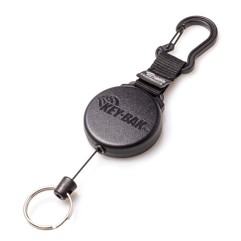 KEY-BAK SECURIT SD Retractable Keychain, 36" Retractable Cord, 15oz. Retraction, Durable Polycarbonate Case, Zinc Alloy Carabiner, Split Ring, Black - Image 1