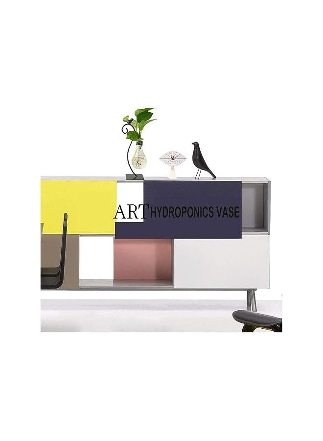 The Bros Desktop Glass Planter Hydroponics Vase,Planter Bulb Vase with Holder for Home Decoration,Modern Creative Bird Plant Terrarium Stand, Scindapsus Container - Image 4