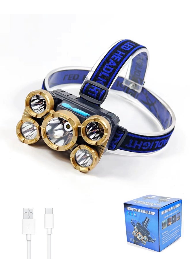 Lemon Rechargeable Headlamp, LED Headlamp, Super Bright Flashlight, Camping Outdoor Headlight, Waterproof, dustproof lumens - Image 1