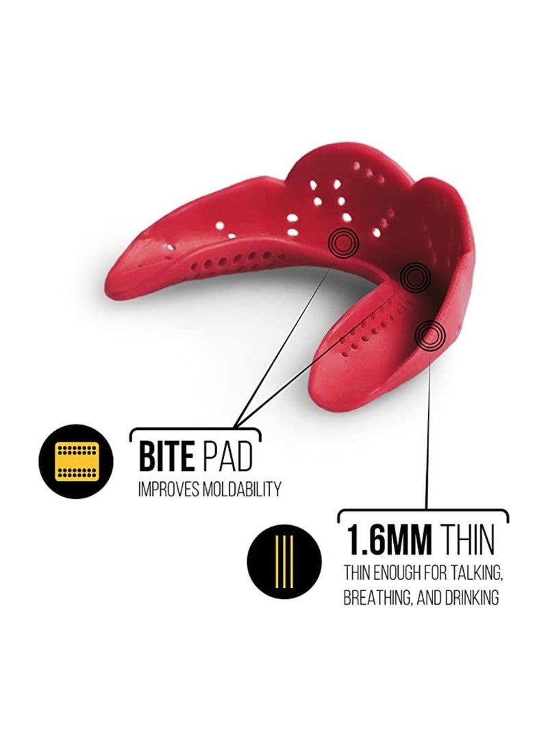 SISU Sports Mouth Guard, Aero 1.6mm Mouthguard-Red-Small-23g - Image 4