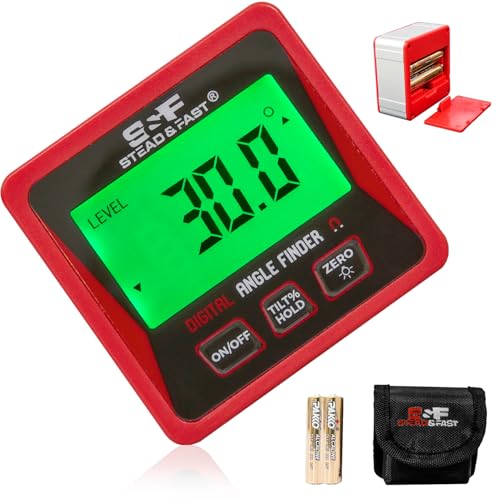 S&F STEAD & FAST Digital Angle Finder Gauge Magnetic Protractor Inclinometer Table Saw Angle Gauge Level Cube with Magnetic Base for Woodworking, Carpentry, Construction - Image 1