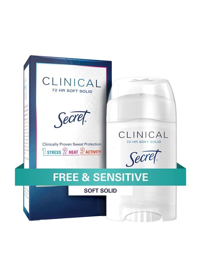 Secret Clinical Strength Smooth Solid Women's Antiperspirant & Deodorant Sensitive Hypoallergenic ,Unscented, 1.6 oz - Image 1
