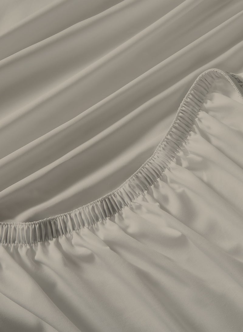 Color Sense Solid 1 Fitted Sheet Super King Cotton Beige 205x200cm  - Image 5