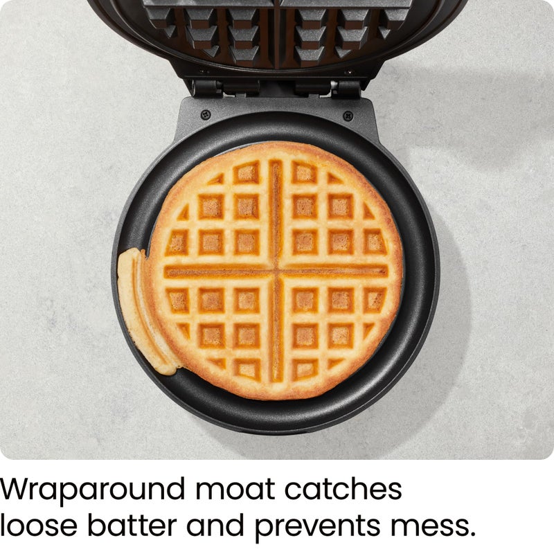 Chefman Chefman Anti-Overflow Belgian Waffle Maker w/Shade Selector, Temperature Control, Mess Free Moat, Round Iron w/Nonstick Plates & Cool Touch Handle, Measuring Cup Included, Black  - Image 3