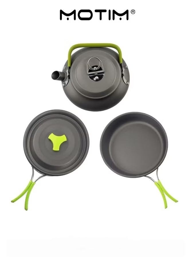 Motim Camping Cookware Mess Kit Non-Stick Pot and Pan Set with Stainless Steel Cups Plates Forks Knives Spoons Camping Cooking Set for Camping Outdoor Cooking and Picnic  - Image 5