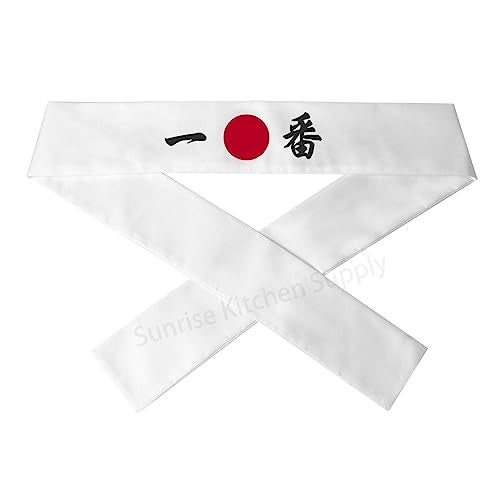 ROORUZ White Japanese Sushi Chef Bandana Hachimaki Karate Headband - Number One - Image 2