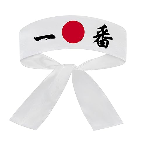 ROORUZ White Japanese Sushi Chef Bandana Hachimaki Karate Headband - Number One - Image 5