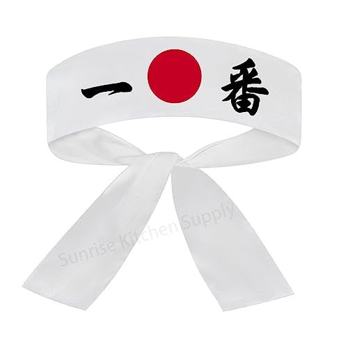 ROORUZ White Japanese Sushi Chef Bandana Hachimaki Karate Headband - Number One - Image 4