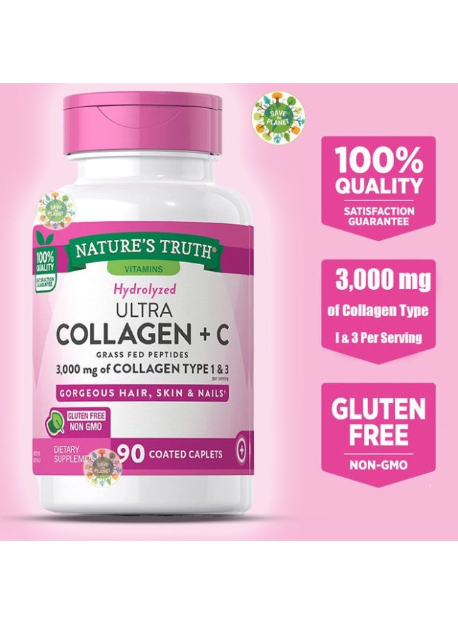 نايتشورز تروث كبسولات الكولاجين ألترا سي المتحللة 3000 ملغ، 90 كبسولة مغلفة - Image 1