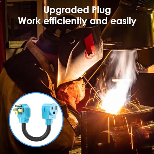 CircleCord Welder Adapter Cord, NEMA 14-50P Male to 6-50R Female, 50 Amp Welder Power Adapter Plug, Heavy Duty STW 8 AWG 50 Amp 250V 12500 Watt - Image 3