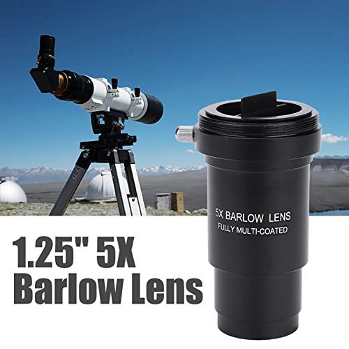 Bewinner Barlow Lens 5X, Multi-Coated 1.25" 5X Barlow Lens M42 Thread for Telescopes Eyepiece M42 x 0.75mm Thread T-Adaptor, Can be Attached to DSLR or SLR Camera via a Separate Ring Adapter - Image 2