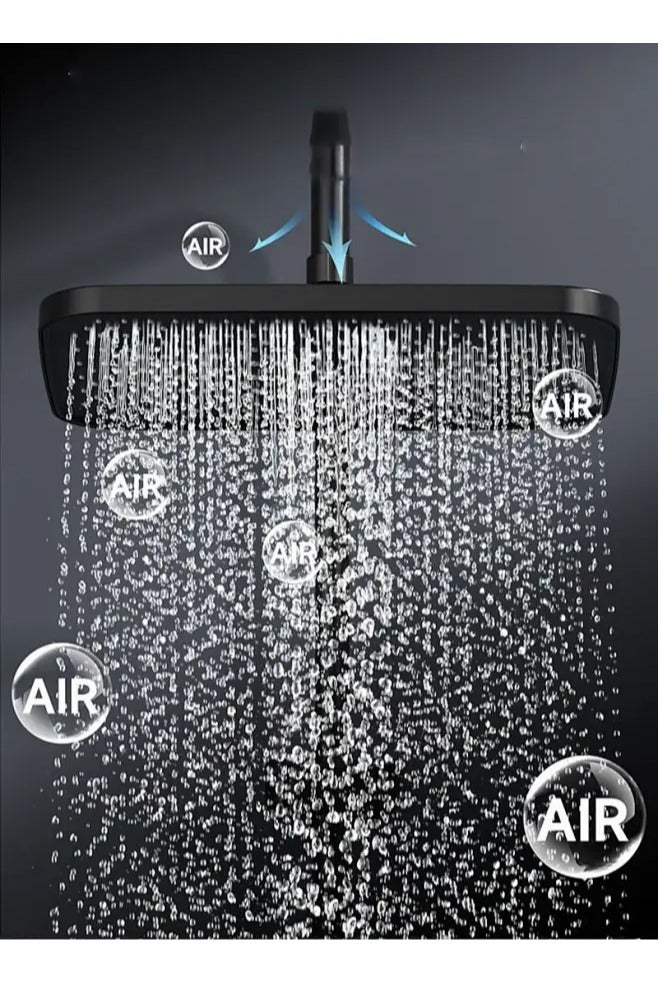 Snooe Shower Set, Shower Kit 8-Inch Shower Head with Handheld Including Rough-In Valve Body, Storage Rack and Trim Bathroom Rainfall Shower Kit Square - Image 2