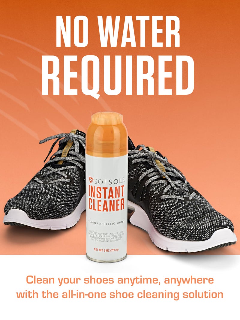 Sof Sole منظف سوفسول الفوري 5 أونصة أو 9 أونصة - عمل رغوي عميق ينزع الأوساخ والحطام من أصعب الأقمشة والمواد - فرشاة تطبيق علوية - رائحة منعشة - أحذية رياضية وأحذية - Image 5