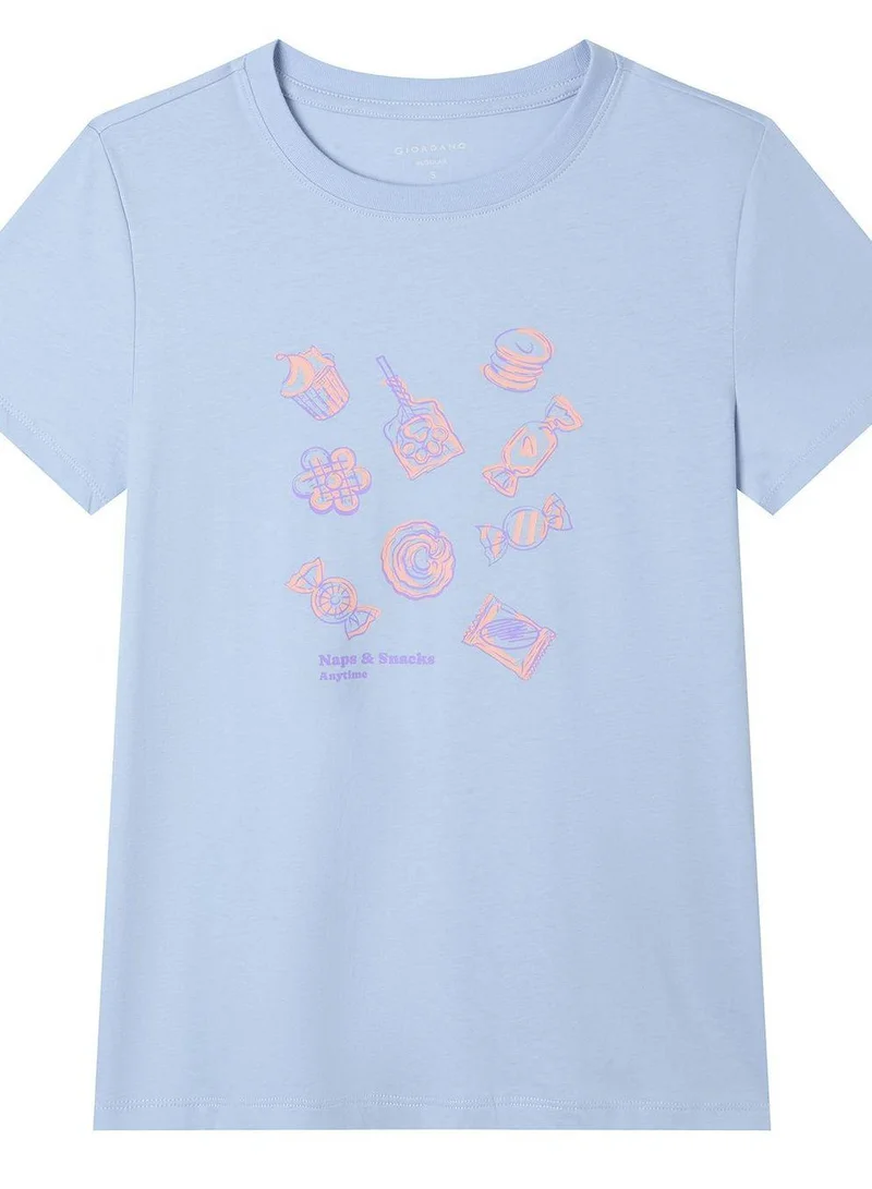Giordano Women Regular Cotton Graphic Crew Tee