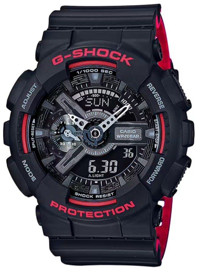 CASIO Men's G-Shock GA110HR-1A Black Rubber Quartz Sport Watch - Image 1