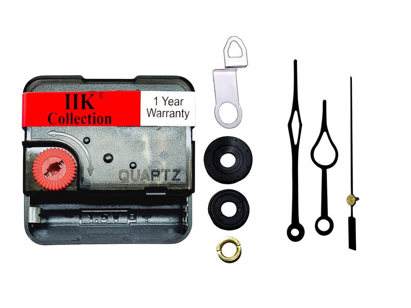 IIK COLLECTION Analogue 18MM Long Spindle Quartz Movement Plastic Machine with Black Hands Kit for Wall Clock (IIK-MOV-PL-037) - Image 2