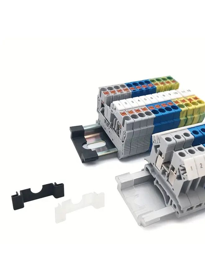 20pcs Black Aluminum DIN Rail End Caps For 35mm Rail Systems With Mounting Holes - Image 4