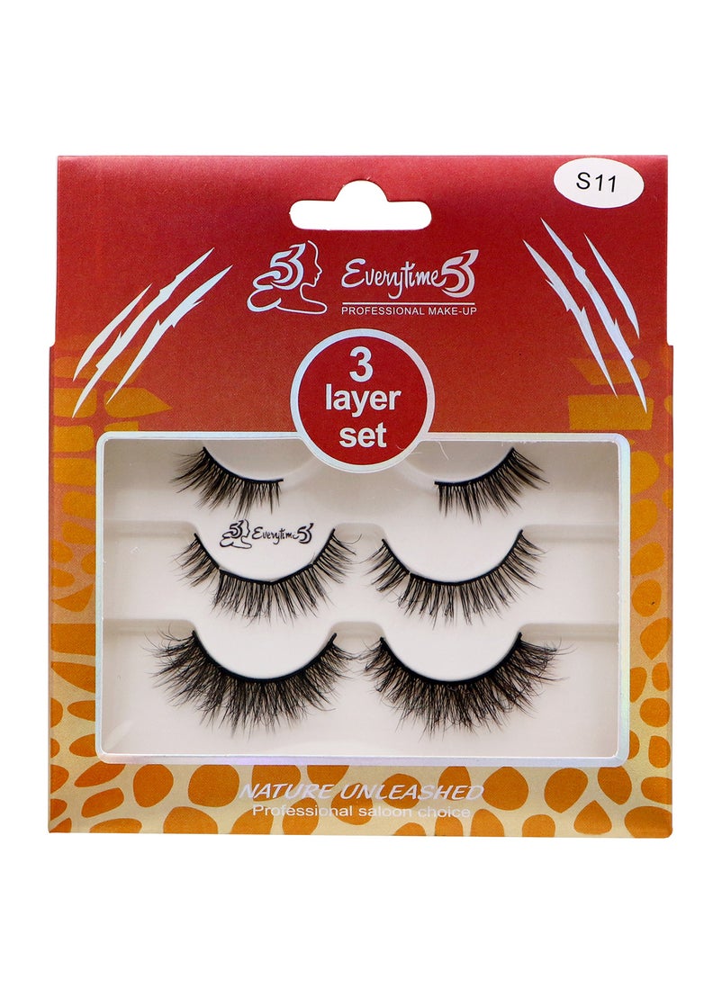 Everytime53 Everytime53 Women's 3 Layer Set Eye Lashes - S11  - Image 1