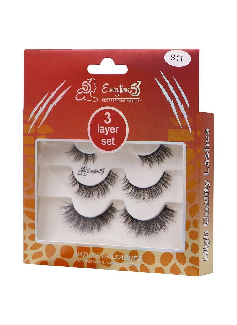 Everytime53 Everytime53 Women's 3 Layer Set Eye Lashes - S11  - Image 2