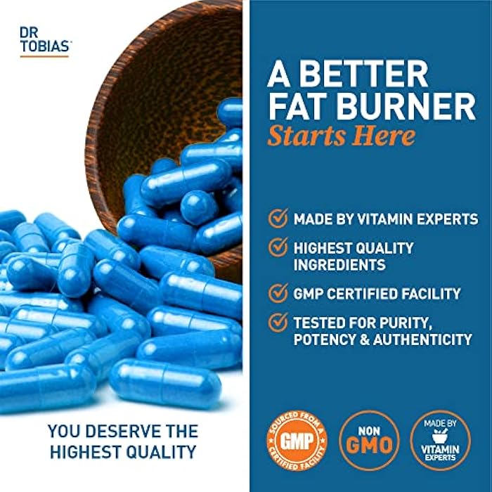 Dr. Tobias Fat Burner Nightly, Night Time Metabolic Support with White Kidney Bean Extract, Ashwagandha Root, Green Coffee Bean Extract & Melatonin, Non-GMO, 60 Capsules (30 Day Supply) - Image 4