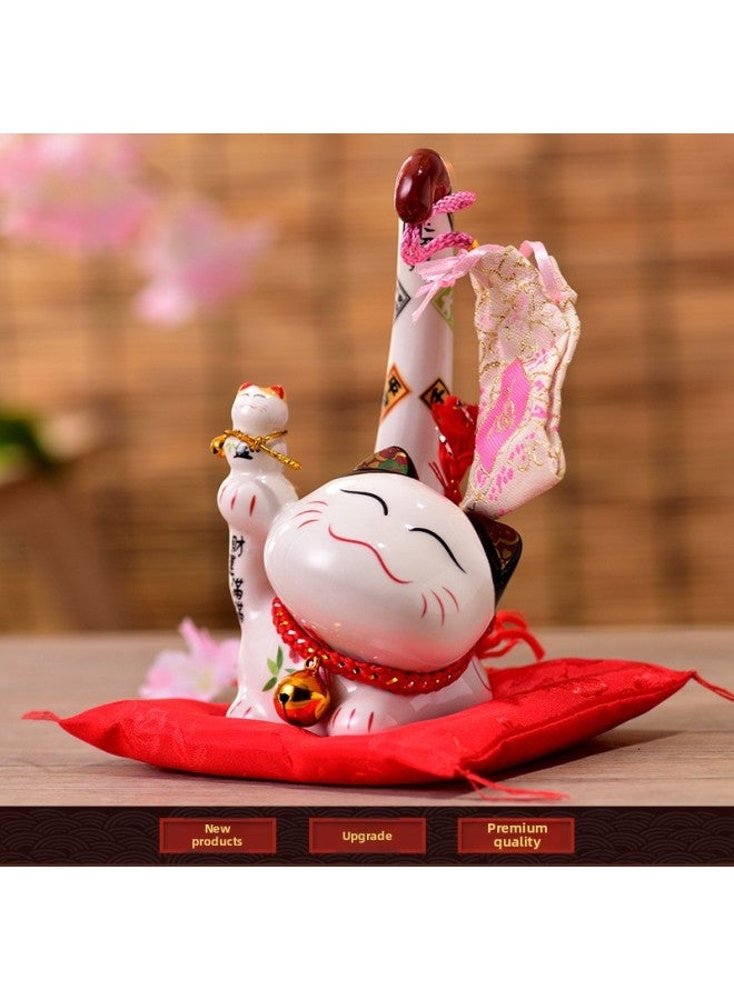 Lucky Cat Ornaments Ceramic Piggy Bank Japanese Creative Shop Cashier Opening Gift Long Tail Special Price-Dimensions:Golden Fortune - Image 5