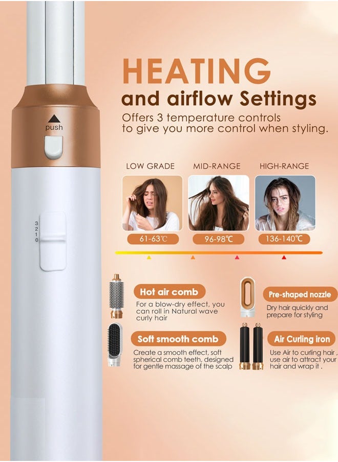Joshberg - 1000W Air Styler,5 in 1 Hair Styler Set,35000 RPM High Speed Multi Styler Hair Straightener,Automatic Curling hair for Fast Drying Curling Volumizing Straightening - Image 1