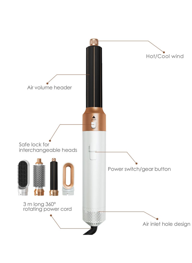 Joshberg - 1000W Air Styler,5 in 1 Hair Styler Set,35000 RPM High Speed Multi Styler Hair Straightener,Automatic Curling hair for Fast Drying Curling Volumizing Straightening - Image 1