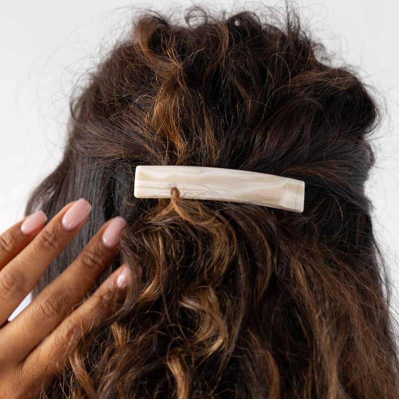 France Luxe Classic Rectangle Hair Barrette in Alba - Image 3