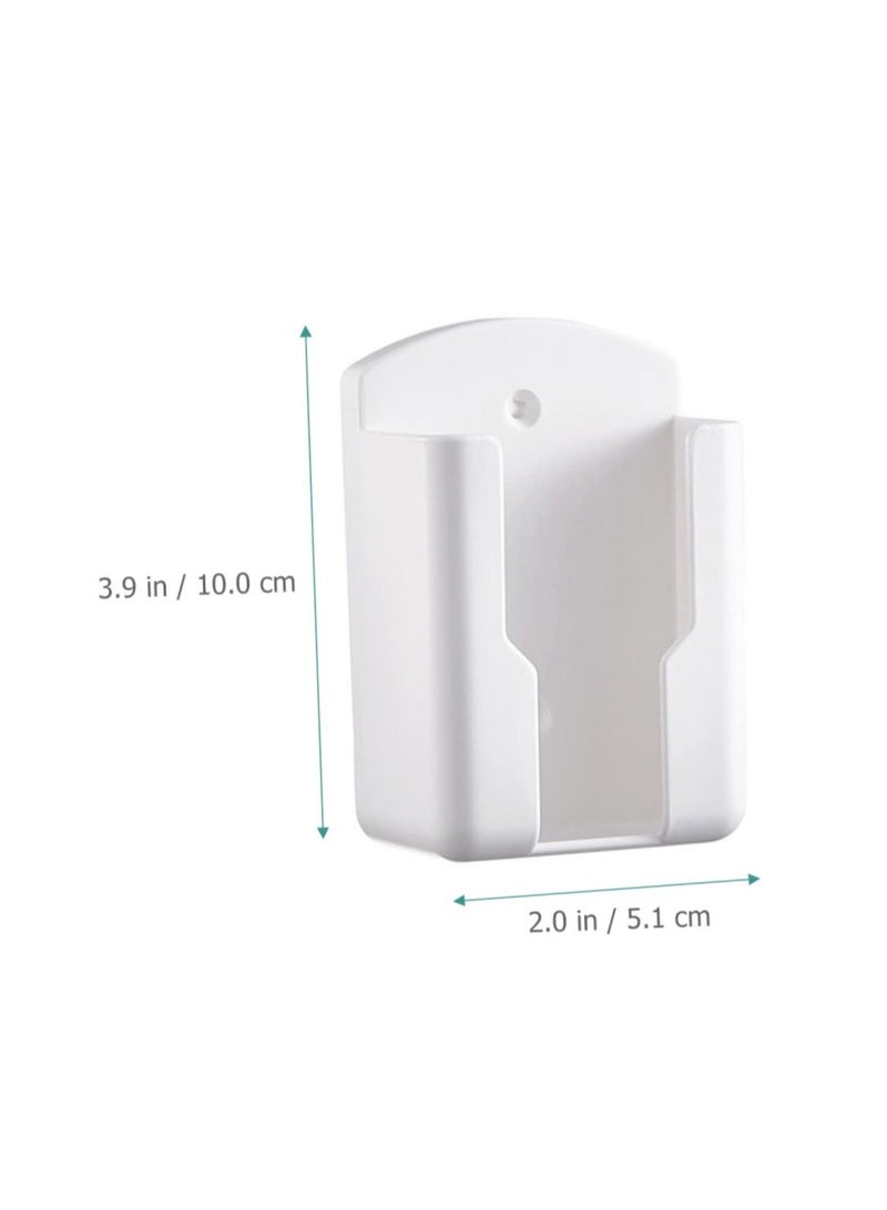 Captaintech 4 Pcs Wall Remote Holders, Wall Phone Holder Air Conditioner Remote Control Storage Box Headboard Wall Mount Phone Holder TV Remote Storage Box (White) - Image 3