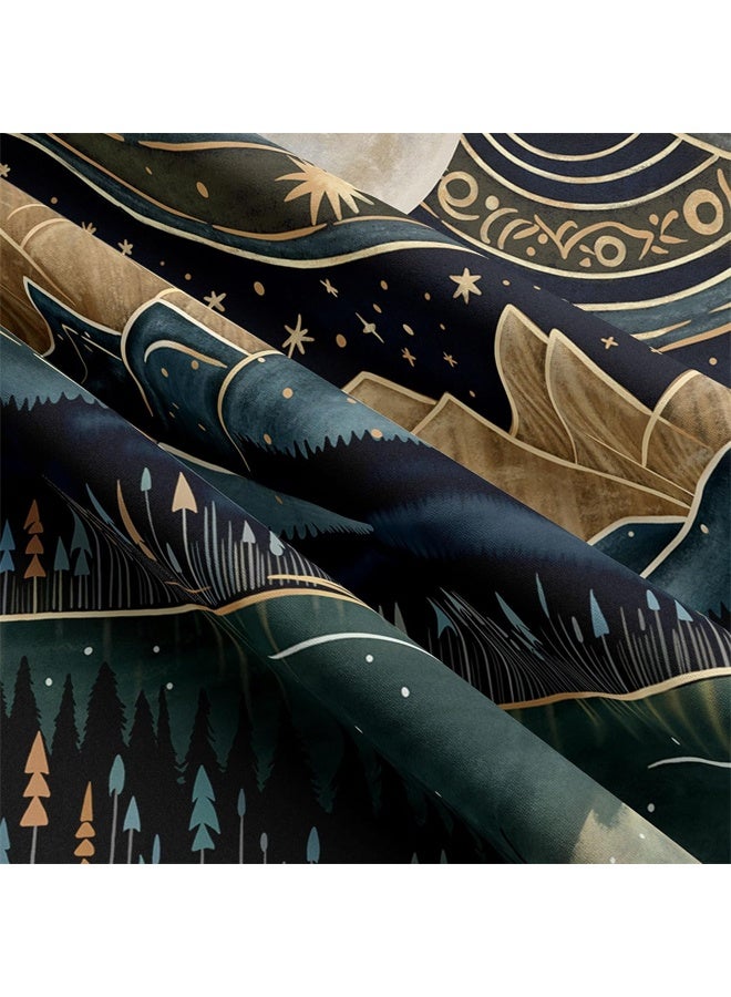 DUNISO Mountain Forest Tapestry，Boho Landscape Moon Stars Tapestry for Bedroom，Aesthetic Nature Tapestry，Wall Hanging Trees Wall Tapestry for Bedroom Living Room Classroom Dorm，70*100cm  - Image 4