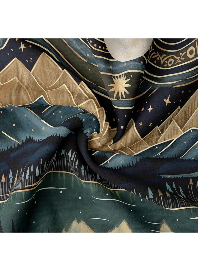 DUNISO Mountain Forest Tapestry，Boho Landscape Moon Stars Tapestry for Bedroom，Aesthetic Nature Tapestry，Wall Hanging Trees Wall Tapestry for Bedroom Living Room Classroom Dorm，70*100cm  - Image 3
