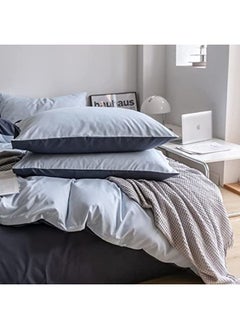 llwoo Single Size Bedsheet 4pcs One Set High Quality Bedding Set Bedding Cover Single Size Grey & Off White  - Image 5