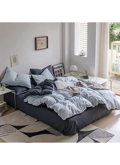 llwoo Single Size Bedsheet 4pcs One Set High Quality Bedding Set Bedding Cover Single Size Grey & Off White  - Image 2