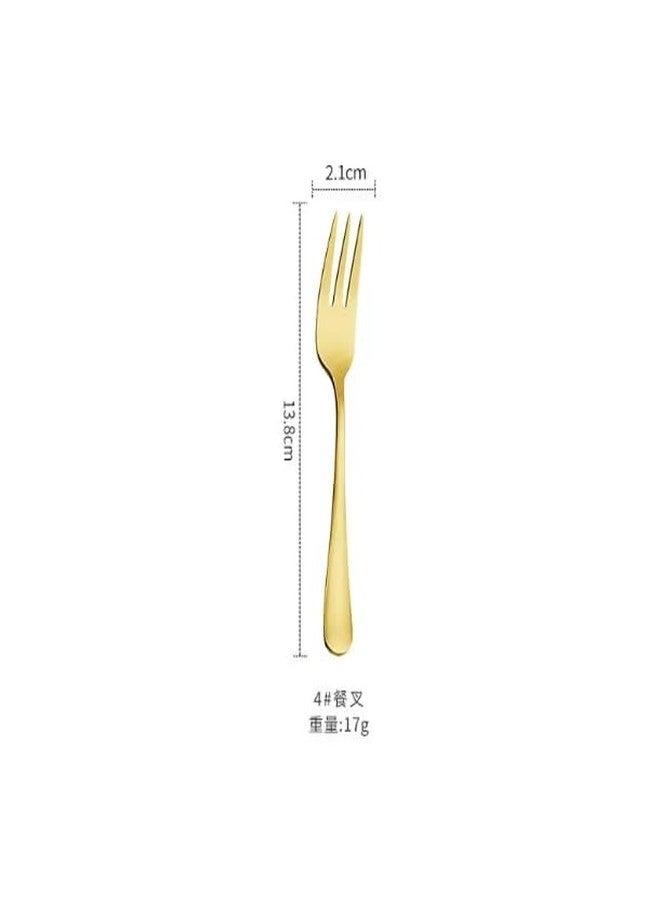 SHENSENCHAO Stainless steel 3-tine mini fruit, salad, seafood fork set 5.5-inch gold color - Image 4