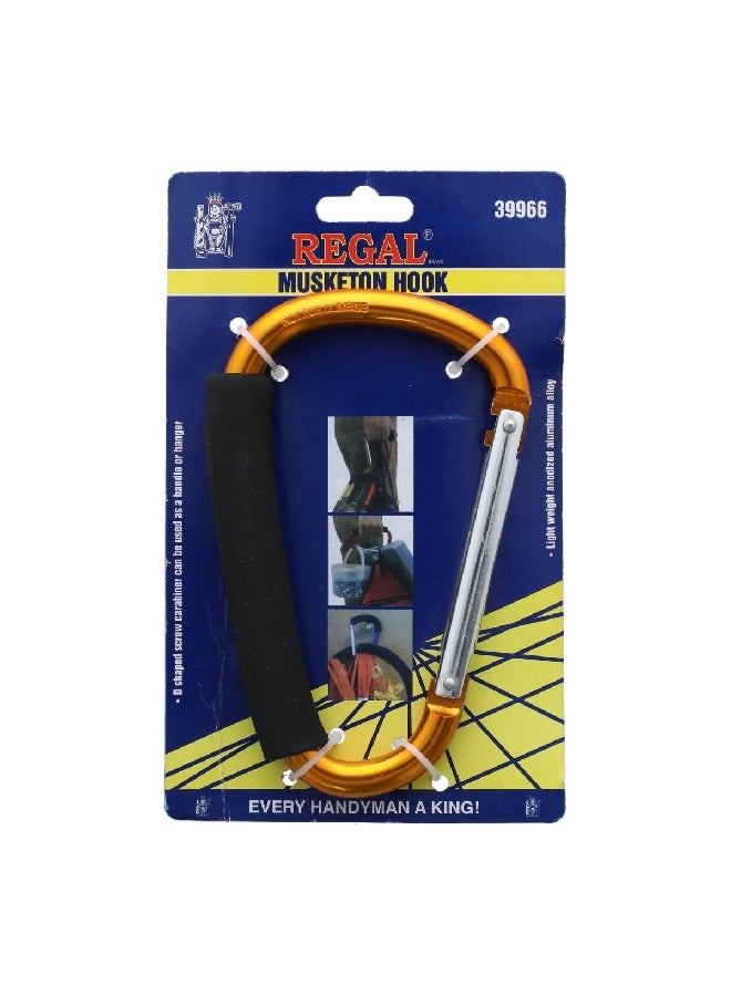 Regal D-Shaped Screw Carabiner Musketon Hook Multicolour 1.27 x 20.3 x 12.7 cm 39966  - Image 2