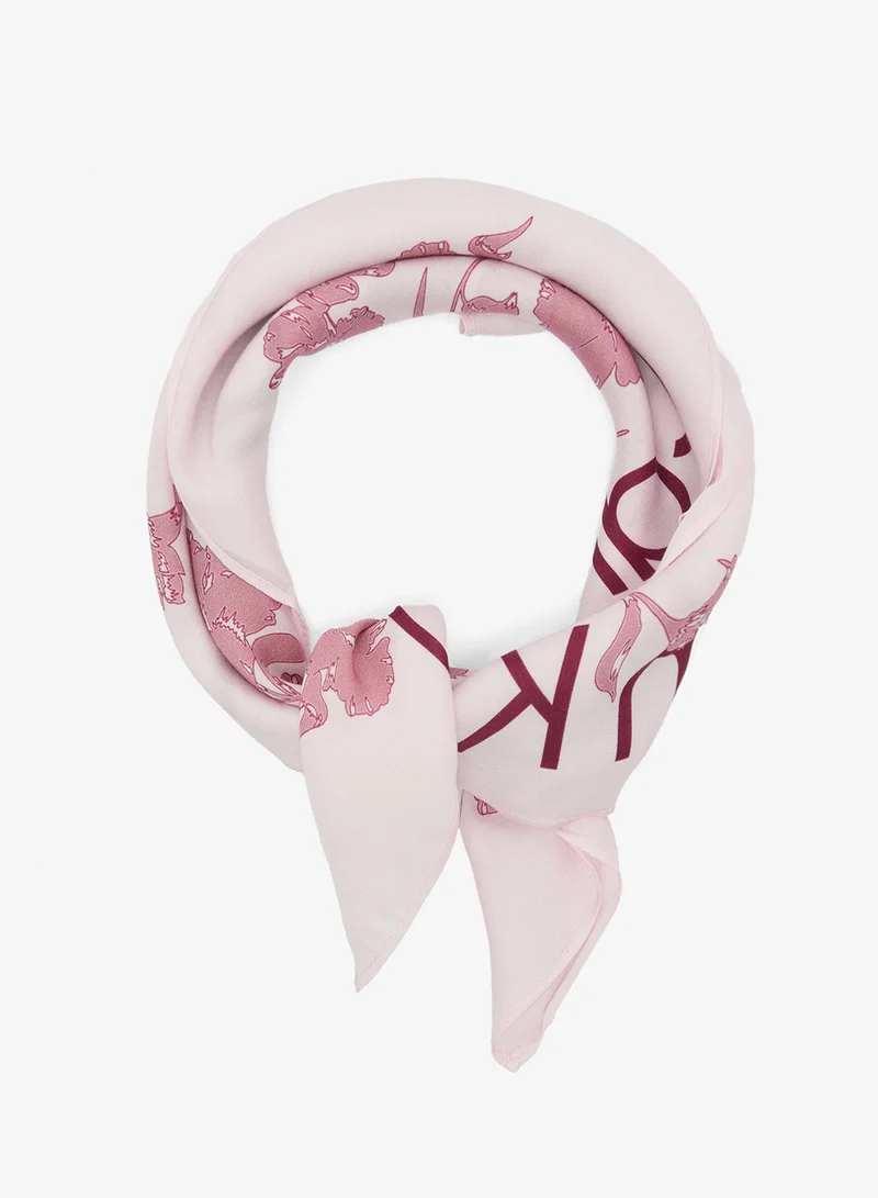 CALVIN KLEIN Square Floral Logo Scarf