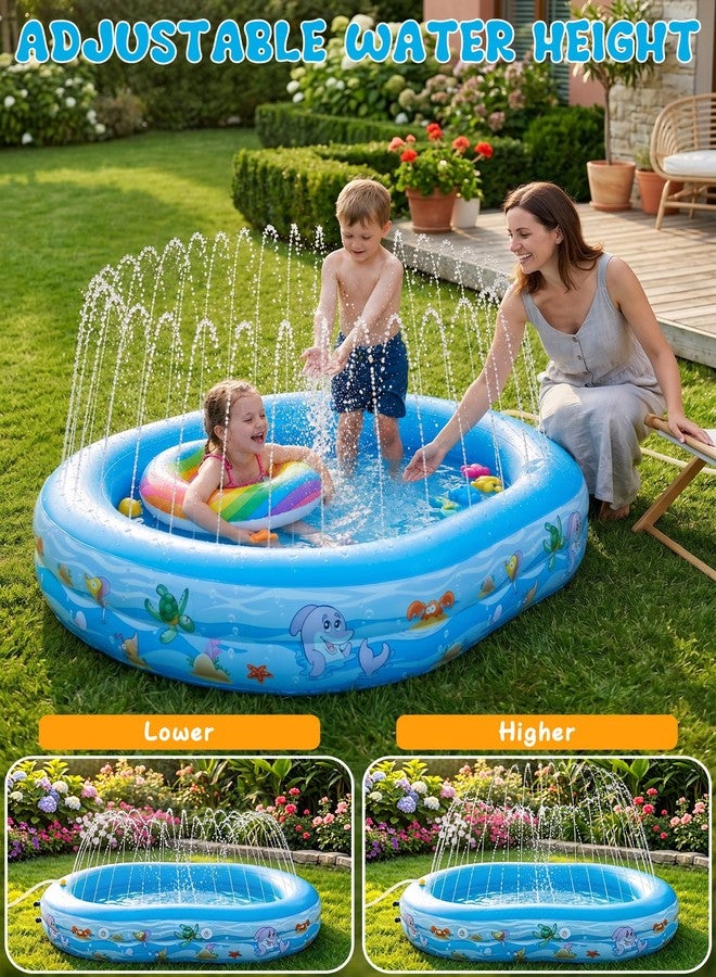 مسبح أطفال قابل للنفخ من Learn2M مع مظلة ومرش ماء، مقاس 65 × 46 بوصة، مثالي للعب في الفناء الخلفي، حوض كرات ومسبح للأطفال بأرضية ناعمة مبطنة، ألعاب خارجية للفناء الخلفي والداخلي - Image 3