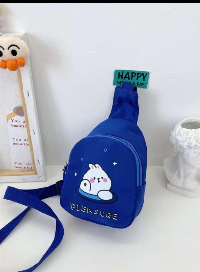 Gugzy Cartoon Kids Chest Bag with Adjustable Straps - Playful and Practical Toddler Sling Bag (Blue) - Image 3