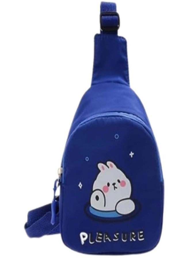 Gugzy Cartoon Kids Chest Bag with Adjustable Straps - Playful and Practical Toddler Sling Bag (Blue) - Image 1