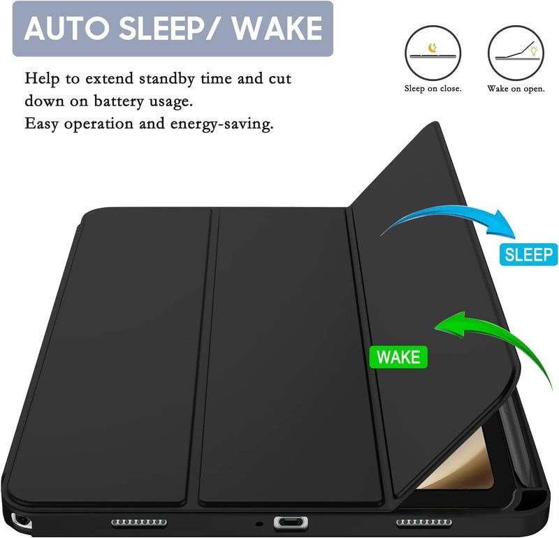 Oaky Smart Cover for Samsung Galaxy Tab A9 Plus 11 inch [SM-X210, SM-X215, SM-X216B] Support S Pen Magnetic Attachment Shockproof Trifold Stand Auto Wake/Sleep Soft Flexible Back Cover - Lavender - Image 3