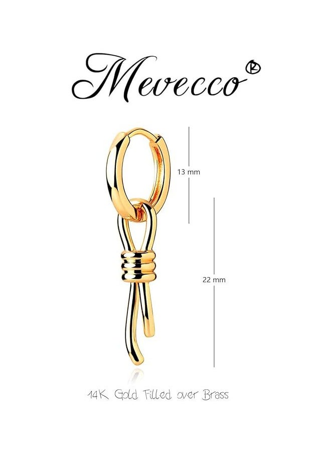 Mevecco - Women Gold Huggie Hoop Earrings Dangle Drop 14K Gold Filled Small Boho Beach Simple Delicate Handmade Hypoallergenic Jewelry Gift - Image 1